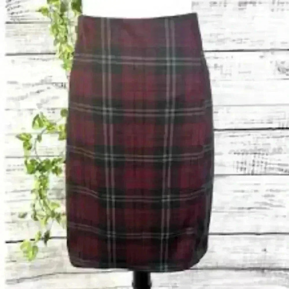 Liverpool Maggie Plaid Slip On Pencil Skirt Size 10 - Picture 6 of 9